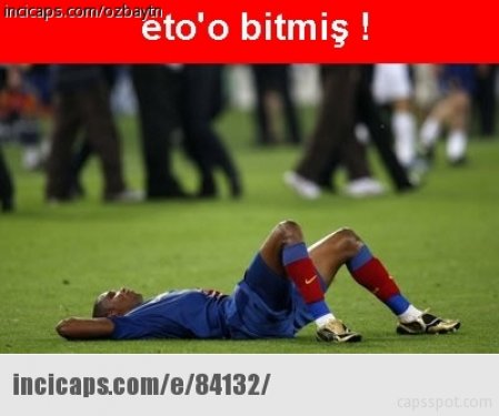 Eto'o bitmiş capsleri
