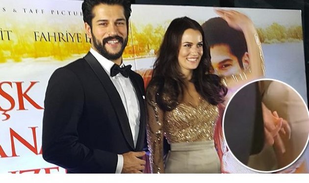 Fahriye ile Burak galaya el ele geldi