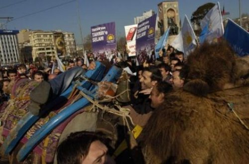 Has Parti'den Mübarek'e develi protesto