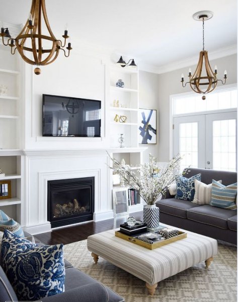 Dekorasyonda mavi ve beyaz uyumu 