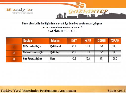 Yerel yönetimler performans araştırması