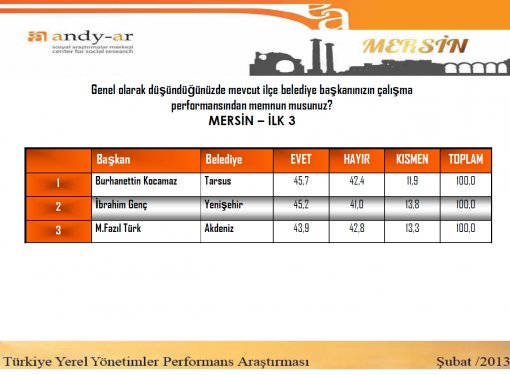 Yerel yönetimler performans araştırması