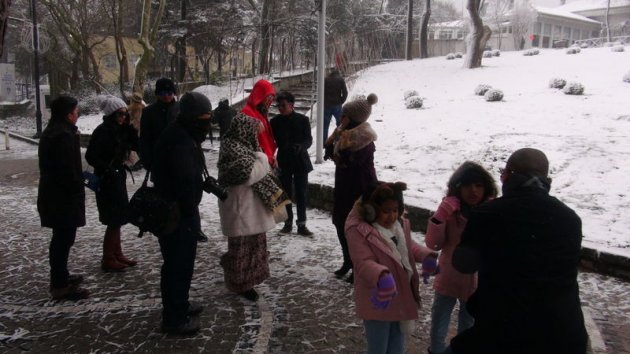 İstanbul'da kar yağışı etkili oldu