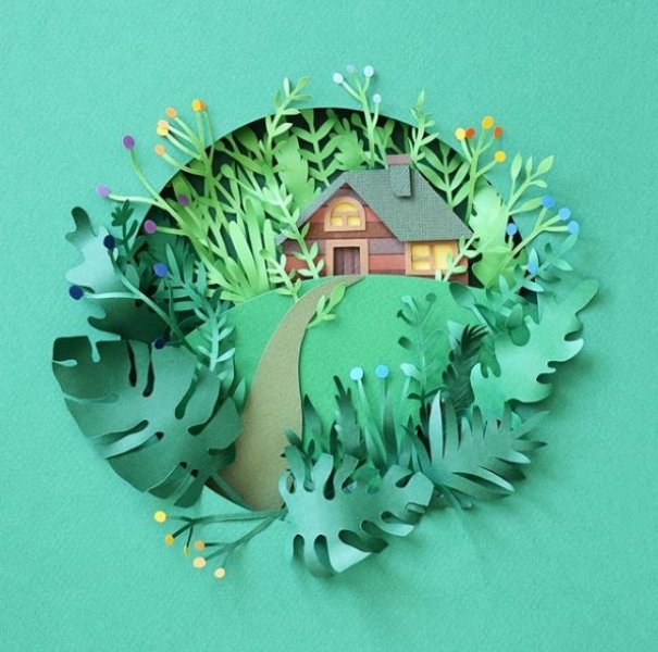 İç ısıtan kağıt oyma sanatı çalışmaları