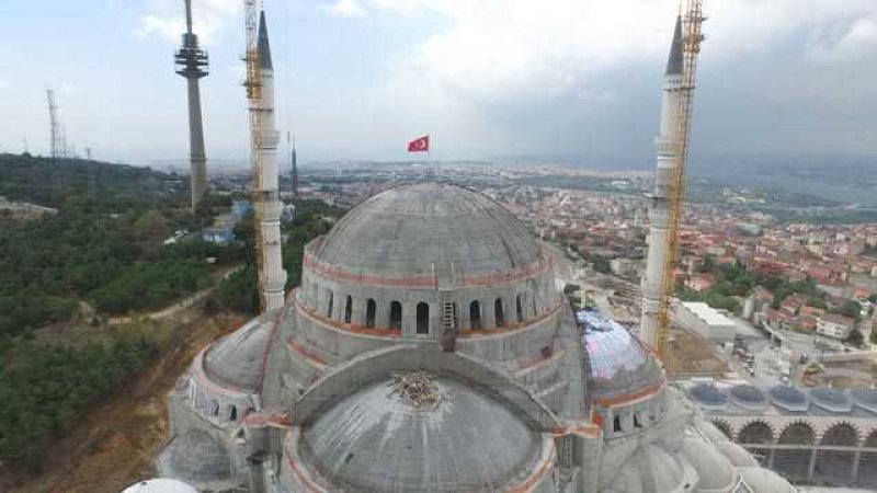 Çamlıca Camisi'nin kaba inşaatı bitti