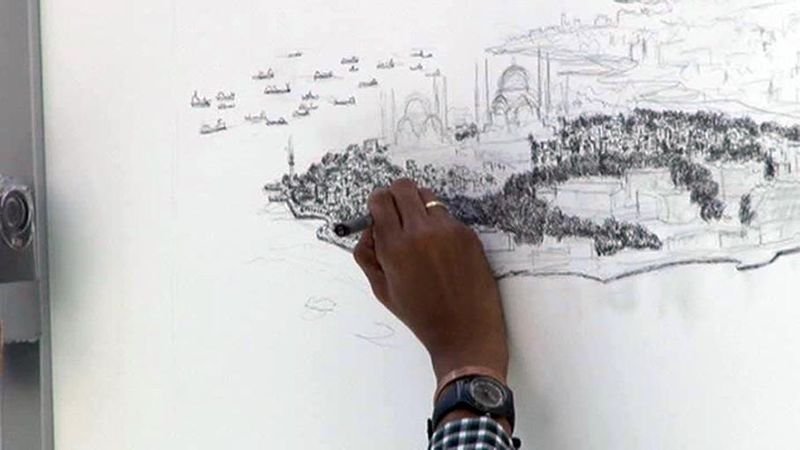 Dahi Bellek Stephen Wiltshire İstanbul'u çizdi