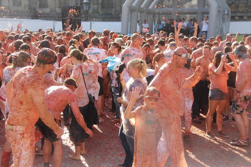 Hollanda'da Rusya'ya domatesli protesto