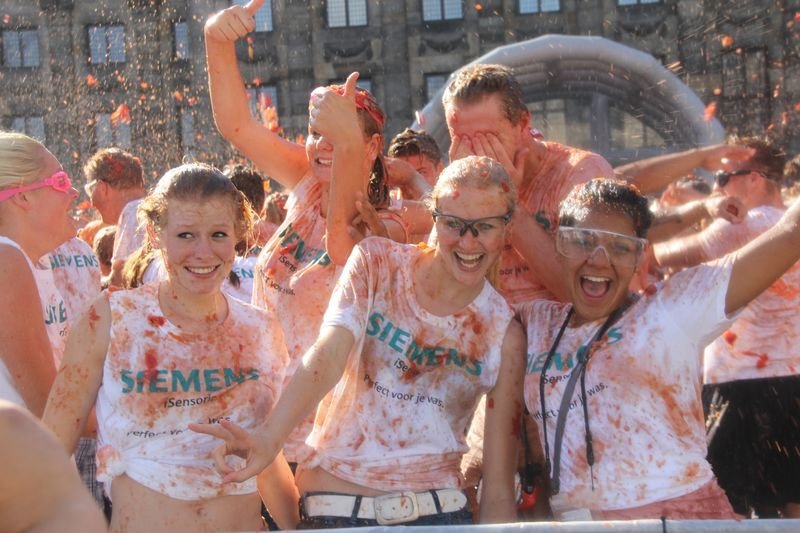 Hollanda'da Rusya'ya domatesli protesto