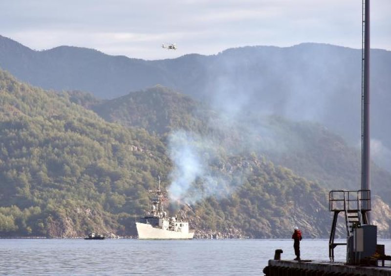 TCG Giresun fırkateyni Marmaris'te törenle karşılandı