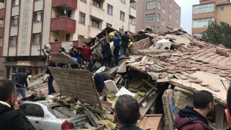 Kartal'da patlama sonrası 8 katlı bina çöktü