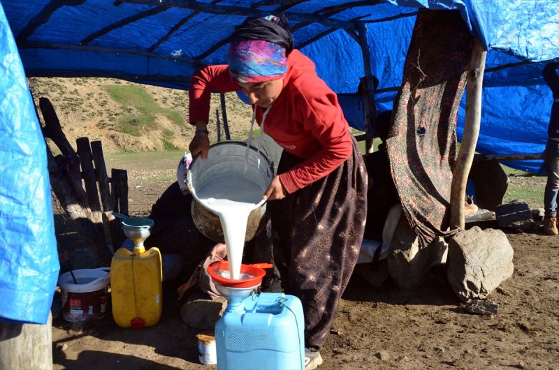 Muşlu kadınlar yaylalarda ek gelir için çalışıyor