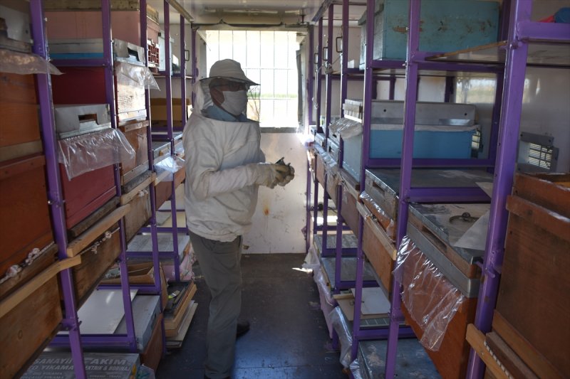 Adıyamanlı kaporta ustası, hazırladığı konteynerle 'gezici arıcı' oldu