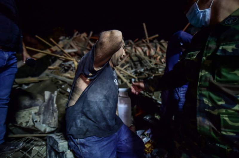 Gence'deki enkazın görüntüleri