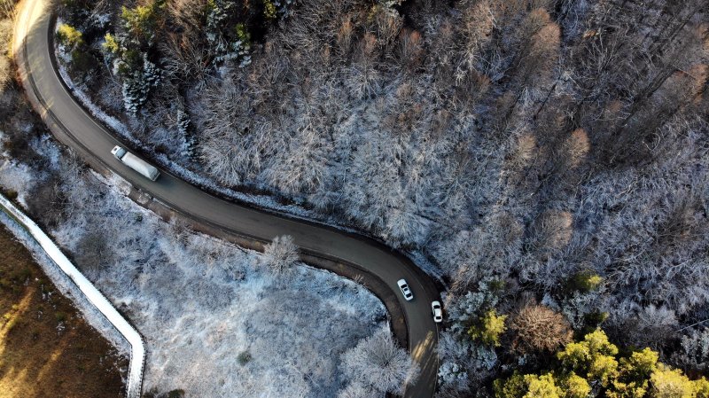 Bolu'da sonbahar yaprakları, karla buluştu