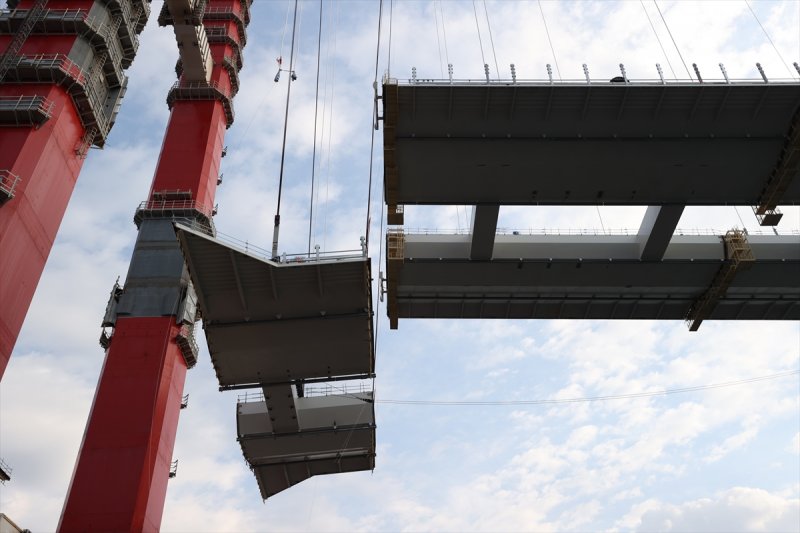 '1915 Çanakkale Köprüsü' 318 metre yükseklikten görüntülendi