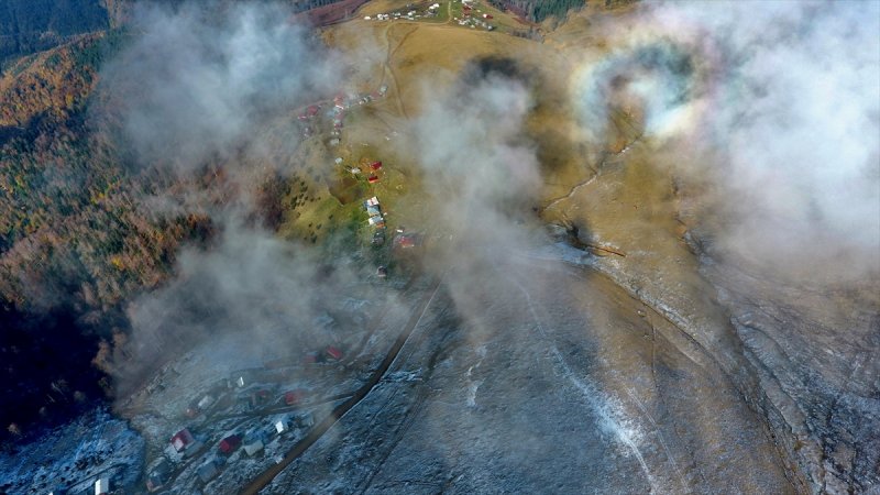 Düzce'de 1830 rakımlı Kardüz Yaylası'na kar yağdı