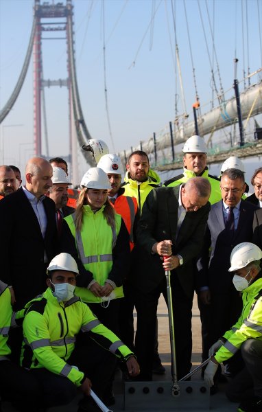 Cumhurbaşkanı Recep Tayyip Erdoğan'ın son tabliye montajından kareler