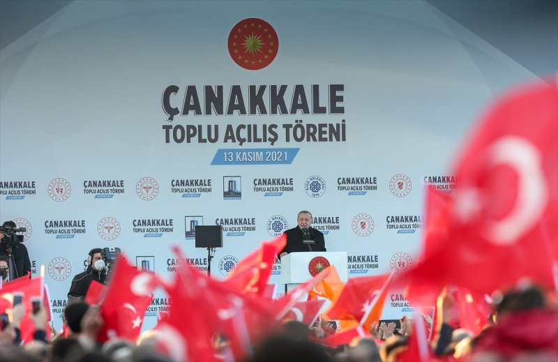Çanakkale Toplu Açılış Töreni'nde fotoğraflarla Cumhurbaşkanı Erdoğan