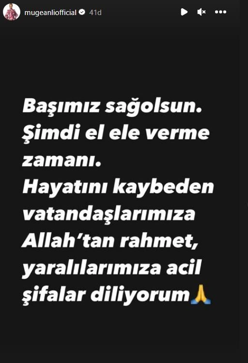 Ünlülerden deprem paylaşımları