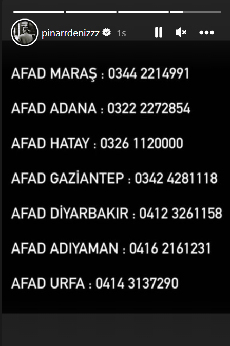 Ünlülerden deprem paylaşımları
