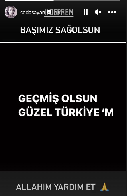 Ünlülerden deprem paylaşımları