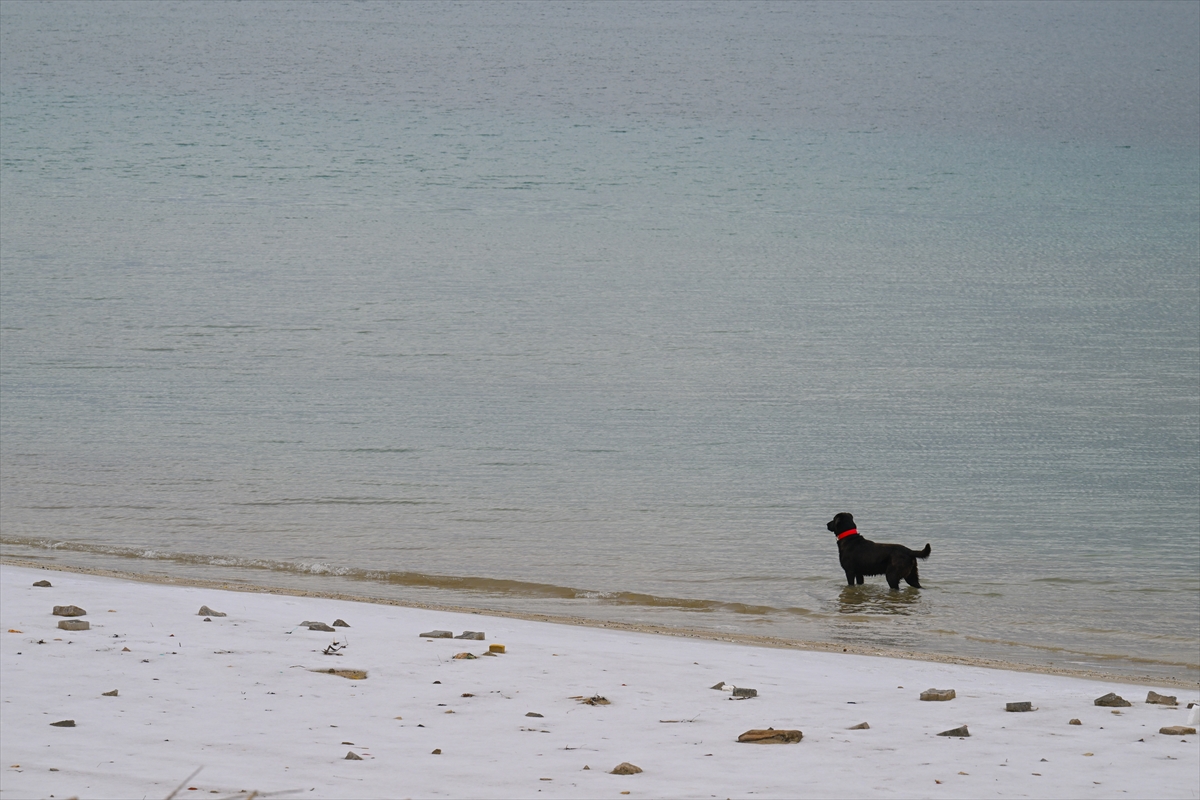 İzmir'i dolu vurdu! Beyaza bürünen Çeşme sahilinden kareler