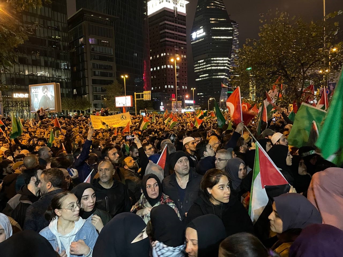 Yurt genelinde İsrail'in hastane saldırısı protesto edildi