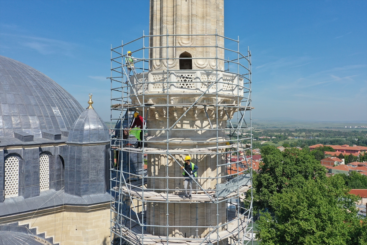 Selimiye Camii'nde 3 minarenin restorasyonu tamamlandı
