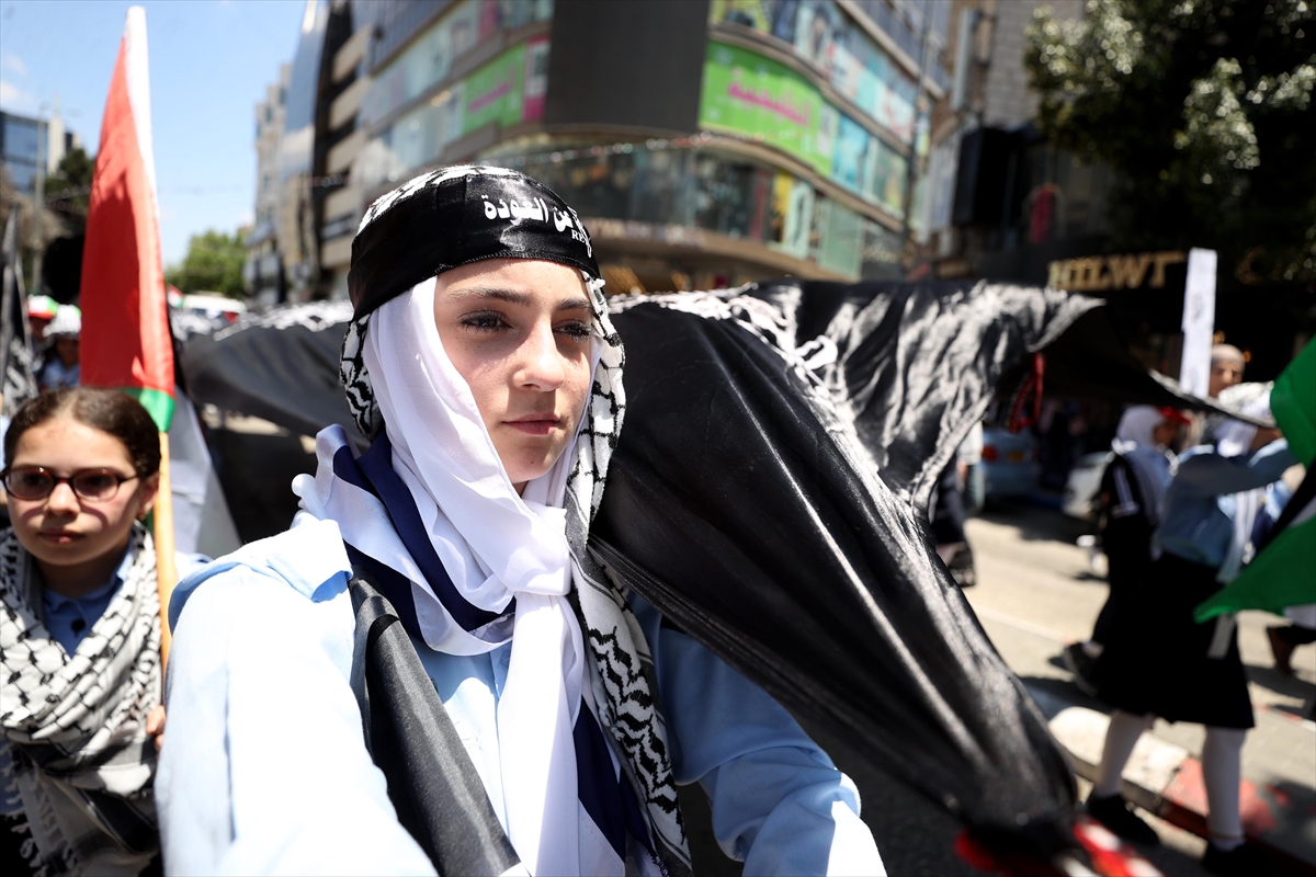 Ramallah'ta Nekbe'nin 76. yıl dönümü anması