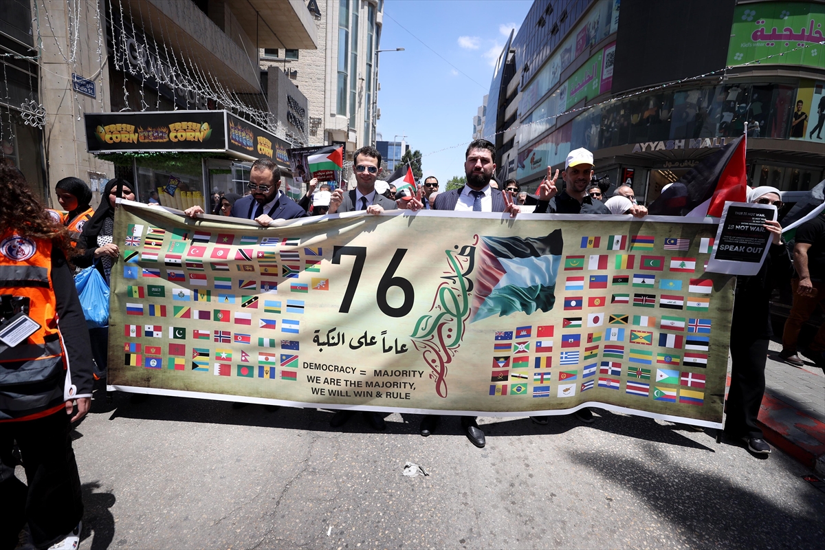 Ramallah'ta Nekbe'nin 76. yıl dönümü anması