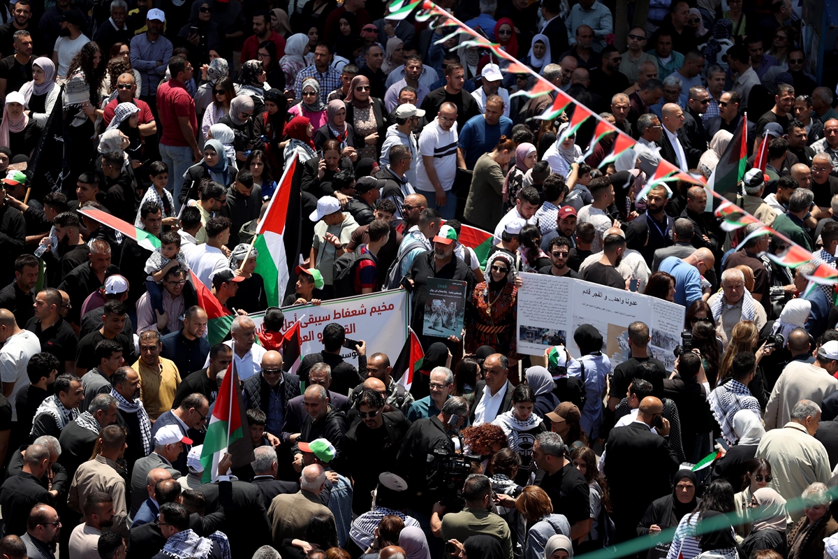 Ramallah'ta Nekbe'nin 76. yıl dönümü anması