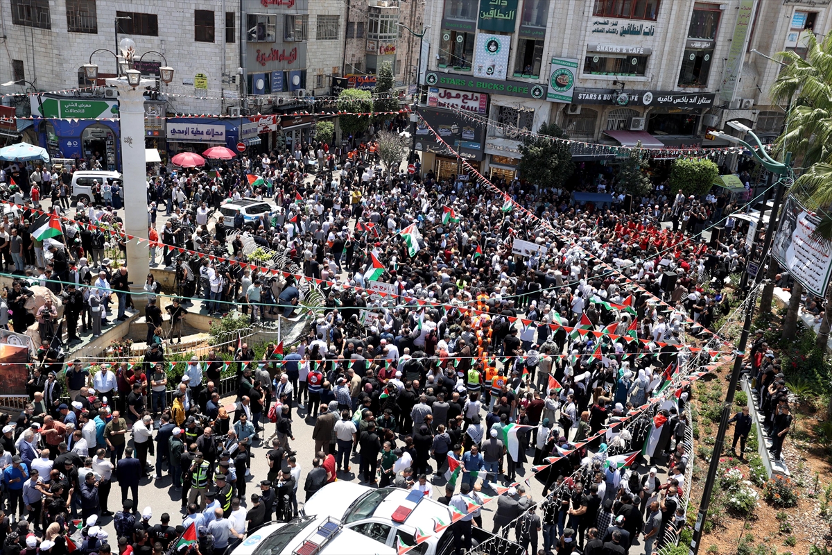 Ramallah'ta Nekbe'nin 76. yıl dönümü anması