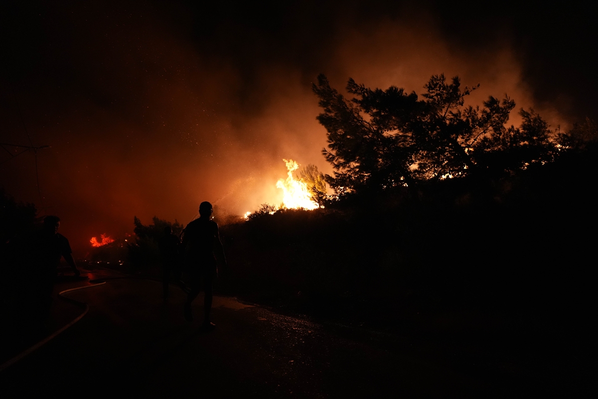 İzmir, Urla'da çıkan yangına müdahale ediliyor