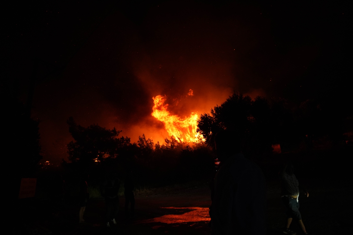 İzmir, Urla'da çıkan yangına müdahale ediliyor