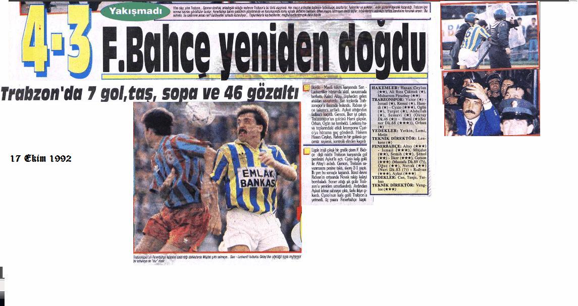 Unutulmaz Trabzonspor-Fenerbahçe maçları