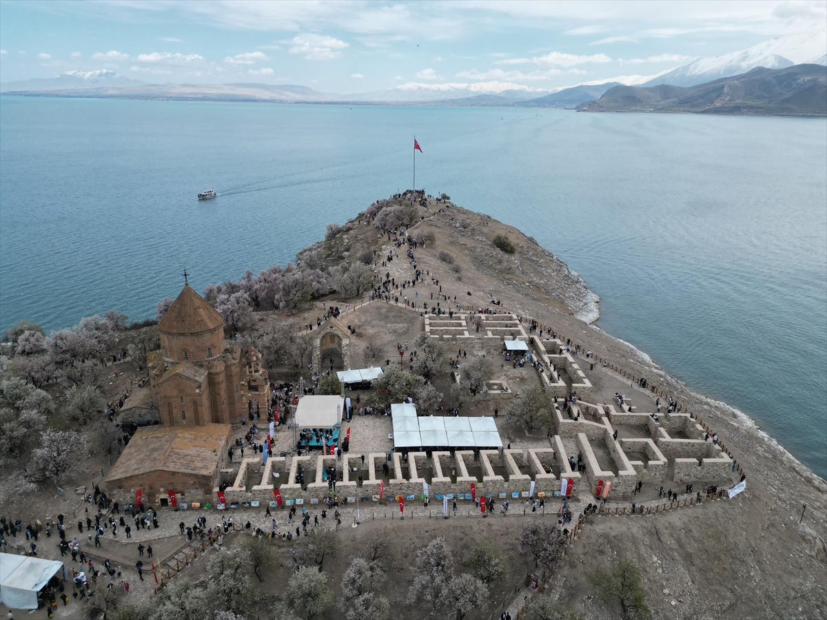 Akdamar Adası, Badem Çiçekleri Festivaliyle renkli görüntülere sahne oldu