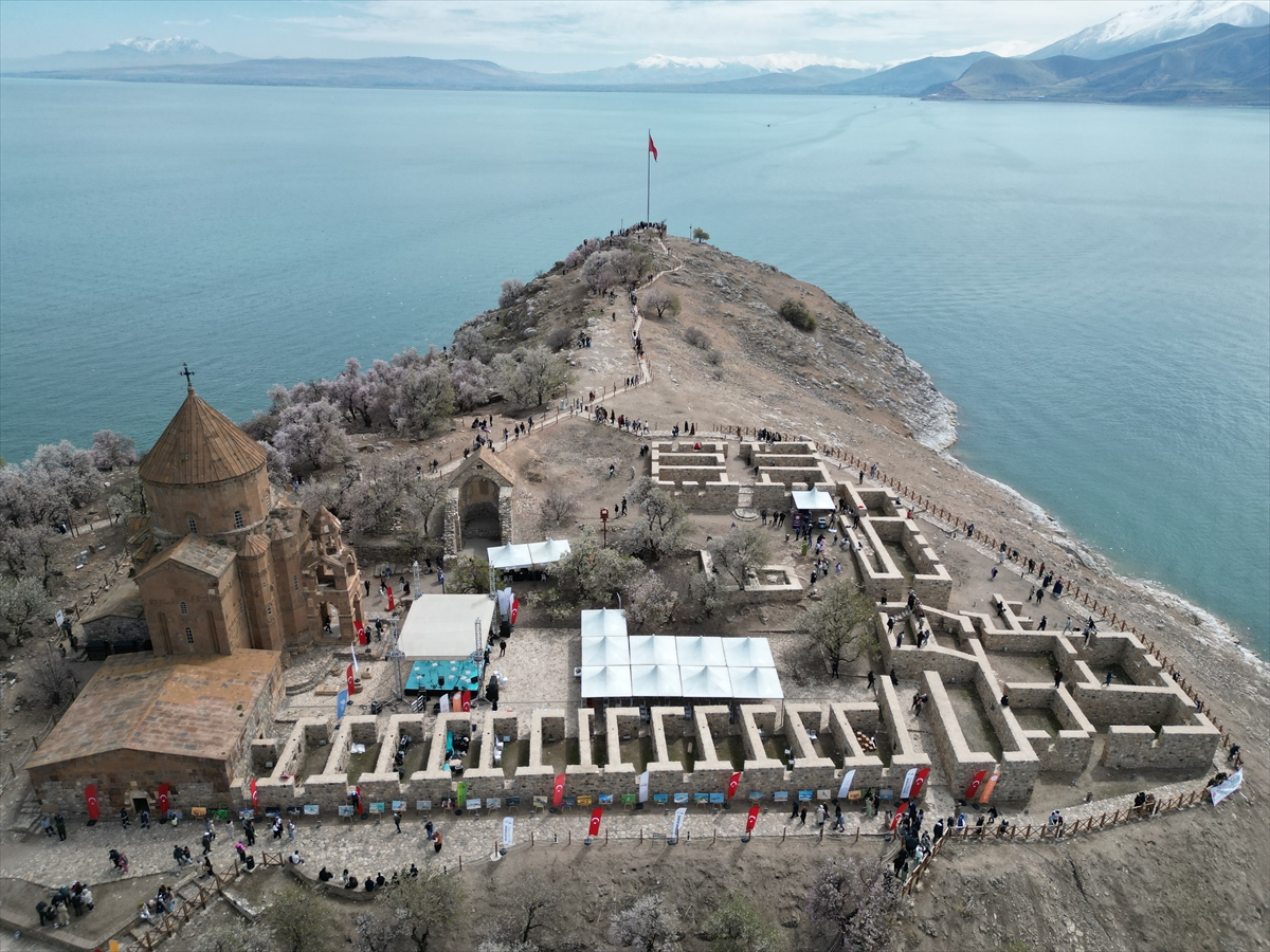 Akdamar Adası, Badem Çiçekleri Festivaliyle renkli görüntülere sahne oldu
