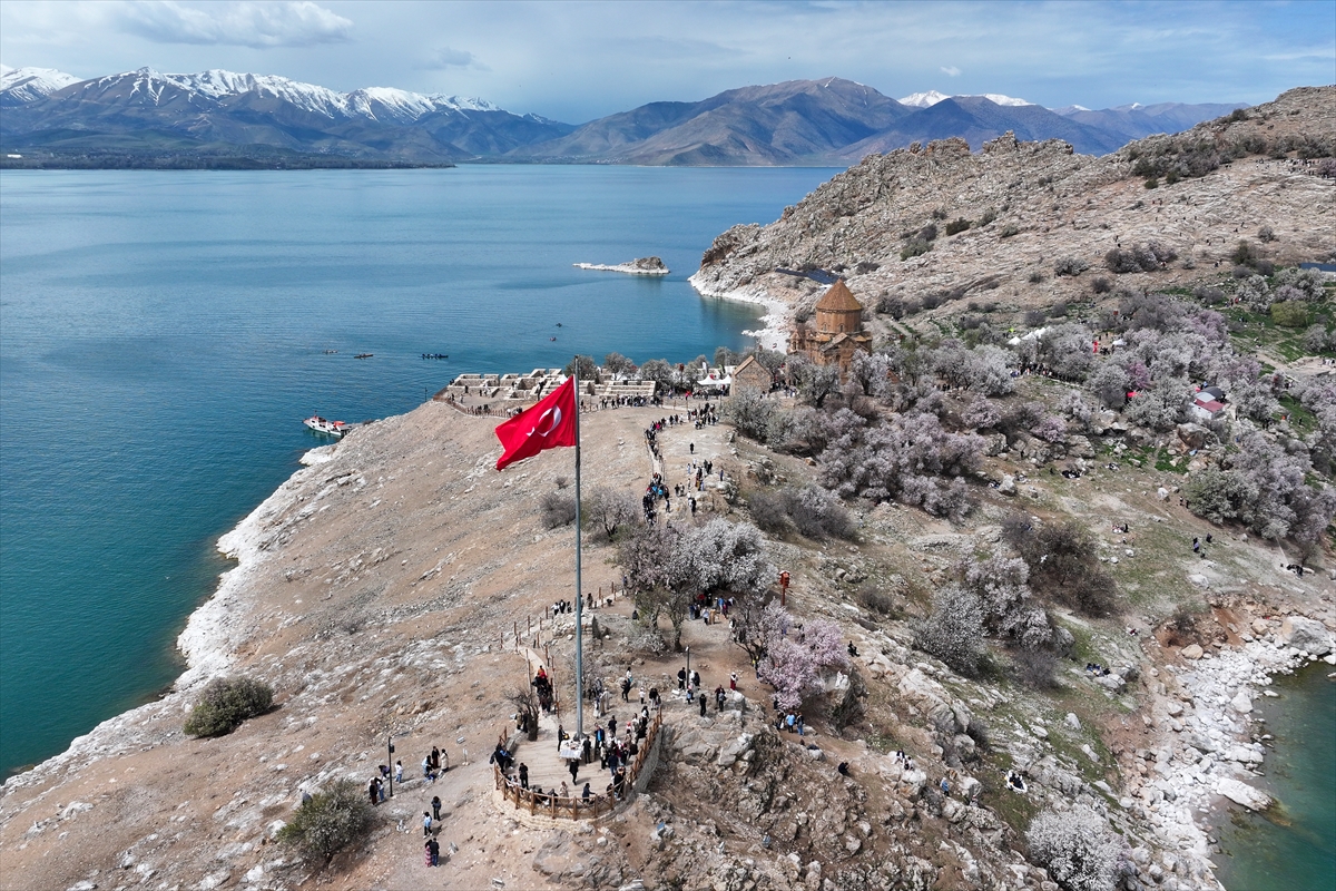 Akdamar Adası, Badem Çiçekleri Festivaliyle renkli görüntülere sahne oldu