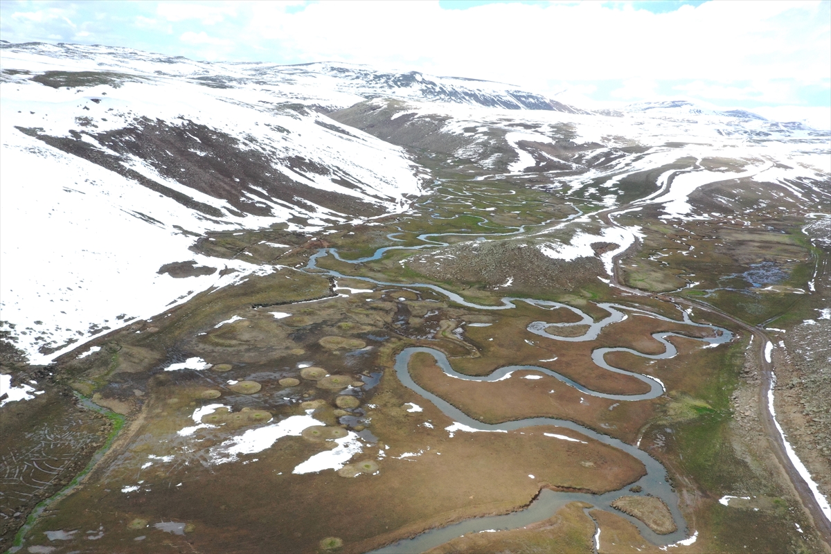 Ağrı'da bahar ve kışın buluştuğu manzara