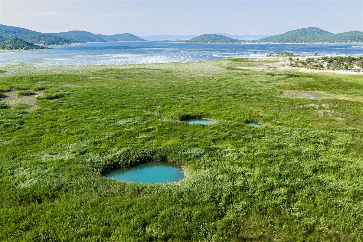 Beyşehir Gölü'nde kuraklık yeni 'göze'ler ortaya çıkardı