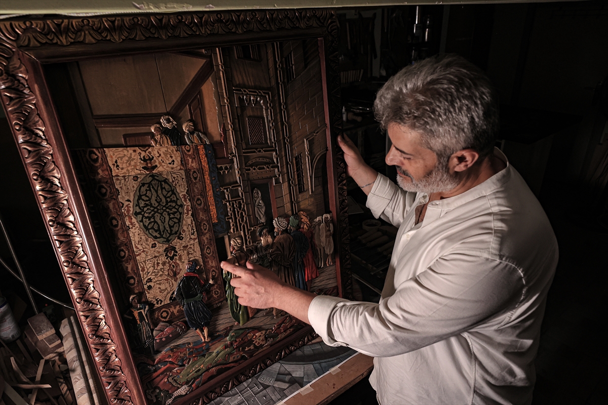 Türk usta, 'Neva' sanatıyla 3 boyutlu ahşap eserler üretiyor