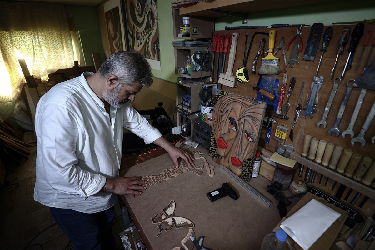 Türk usta, 'Neva' sanatıyla 3 boyutlu ahşap eserler üretiyor