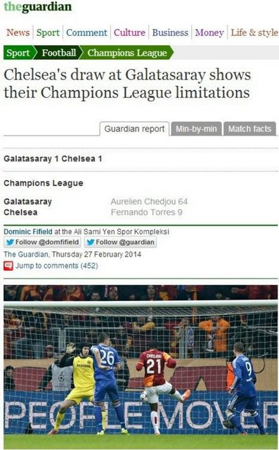 Galatasaray - Chelsea maçı dış basında