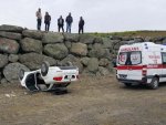 Samsun'da 3 metreden düşen otomobilin sürücüsü yaralandı
