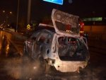 Kocaeli'de seyir halindeki araç alev alev yandı