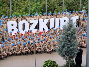 Bozkurt'ta görev yapan komandolardan bölgeye marşlı veda