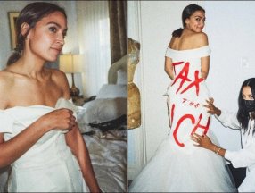 Alexandria Ocasio-Cortez’in yazılı elbisesiyle ilgili dikkat çeken ayrıntı