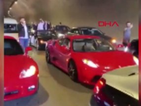 Ümraniye'de tünel kapatan lüks araçlı konvoya ceza