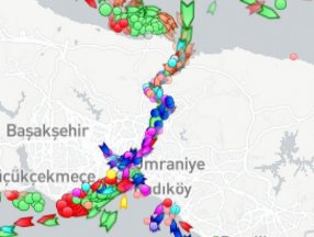 İstanbul Boğazı'nda sis nedeniyle oluşan gemi trafiği