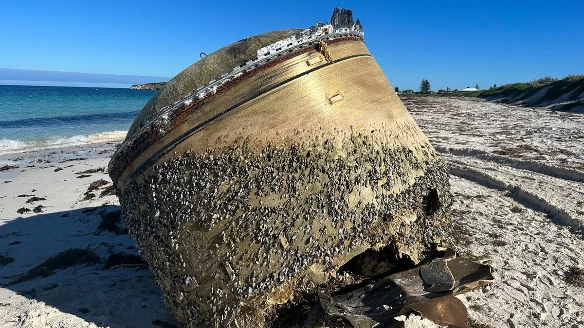 Australia is shocked!  Space rocket fragment hits the beach